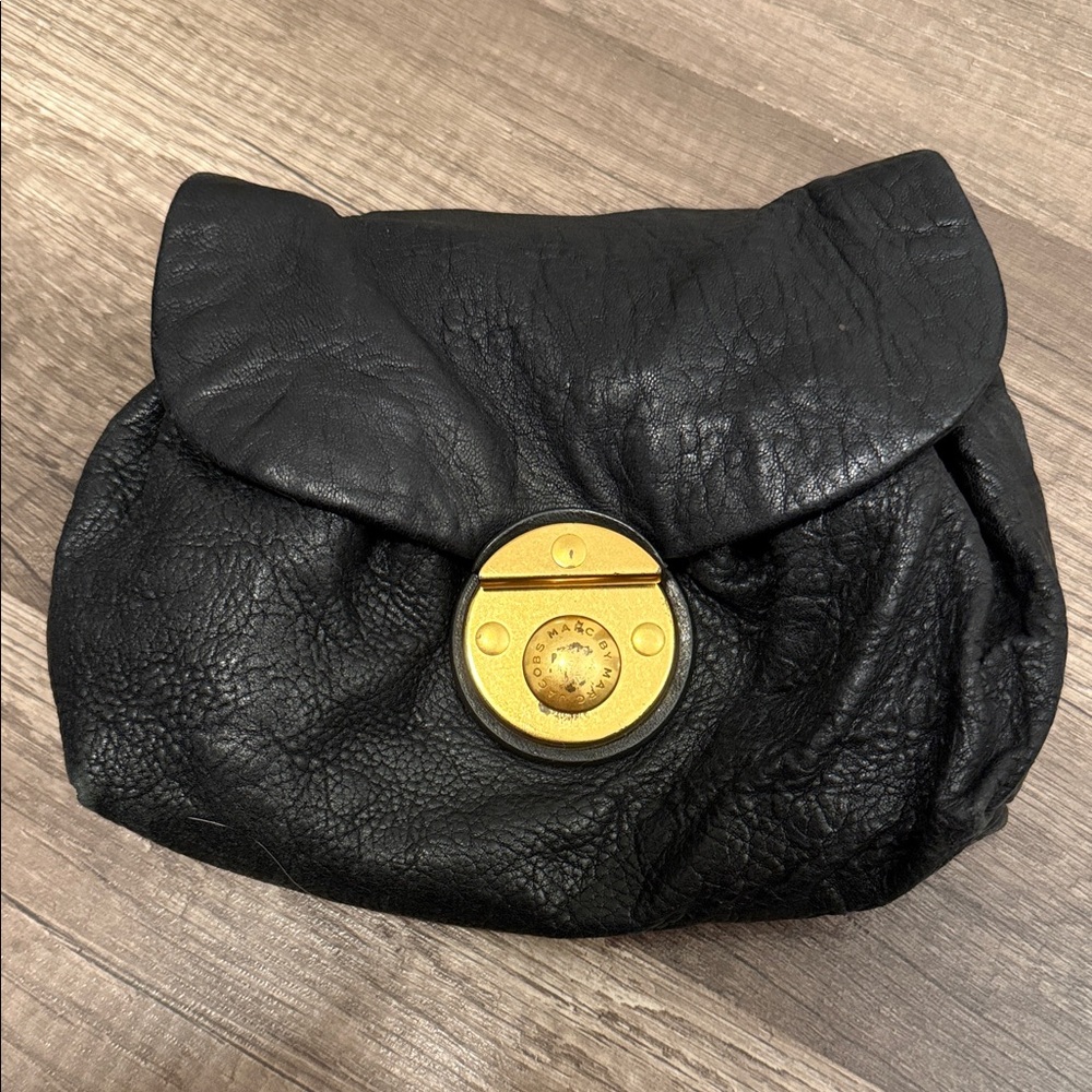 Marc by Marc Jacobs Black Leather mini Bag with Gold Accent cross body